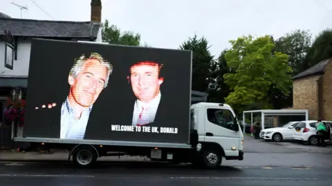 Several Arrests Made After Trump and Jeffrey Epstein Images Displayed on Royal Castle